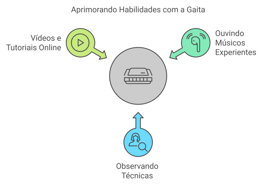 Preste atenção em como eles usam a gaita em suas músicas e tente imitar suas técnica